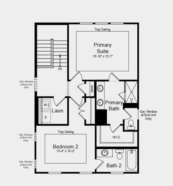 2D floor plan layout of this home in Somerset at Veterans Memorial, Mableton, GA (Image 4).