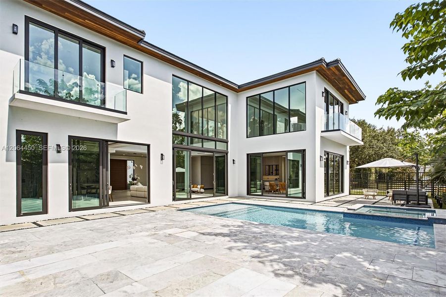 Back of the home overlooking the pool
