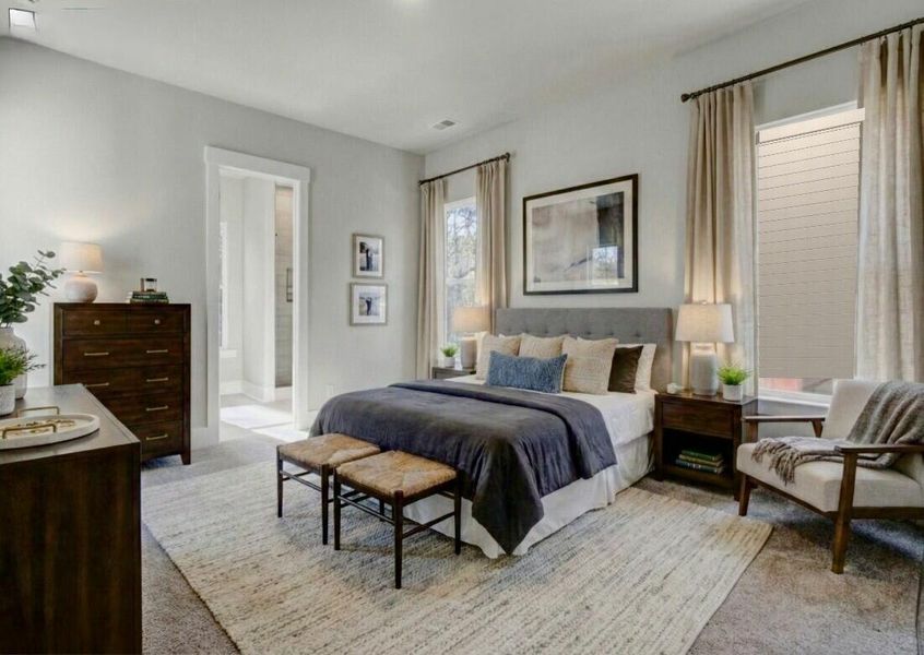 Furnished interior view inside a new home in Indigo Grove Single Family Homes, Johns Island (Image 11). Furnished interior view inside a new home in Indigo Grove Single Family Homes, Johns Island (Image 11).