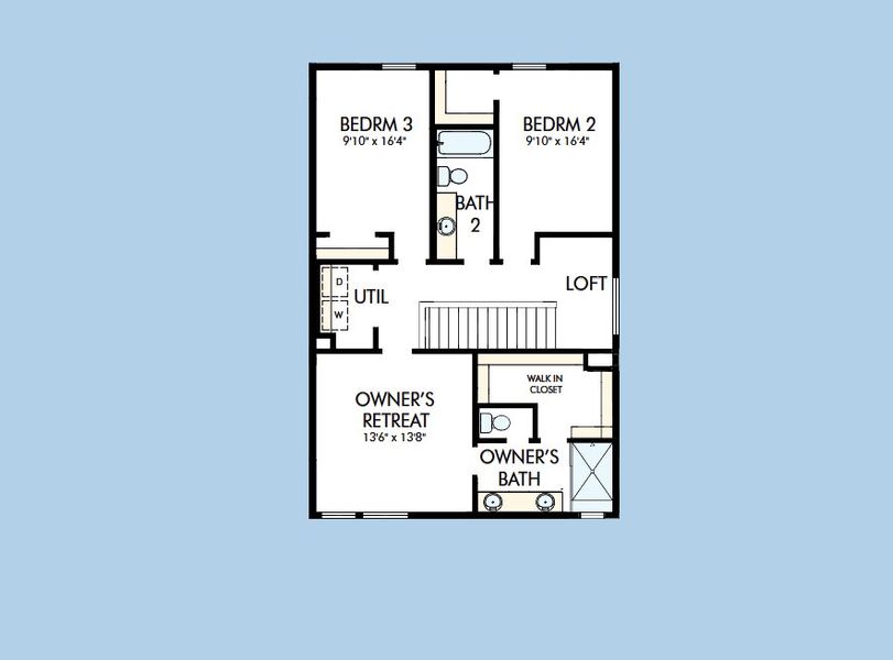 2D floor plan layout for the The Edward by David Weekley Homes in Baseline Peaks Collection, Westminster, CO (Image 4).
