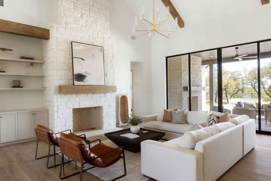 Light and breezy living area with massive sliders to the back patio