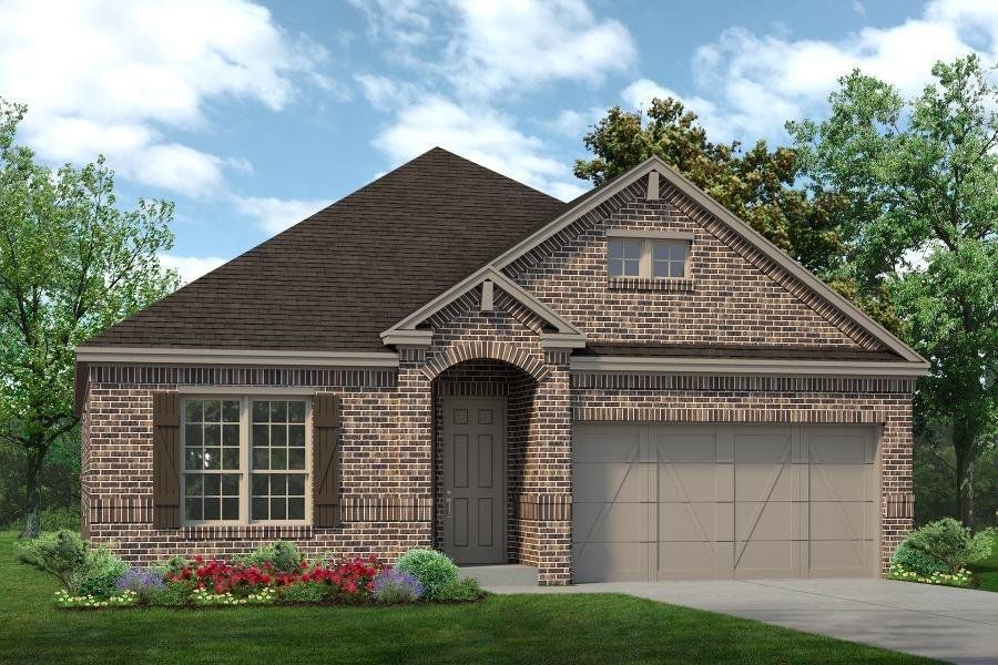 Front exterior of a new home in Country Lakes, Argyle, TX, highlighting curb appeal (Image 20).