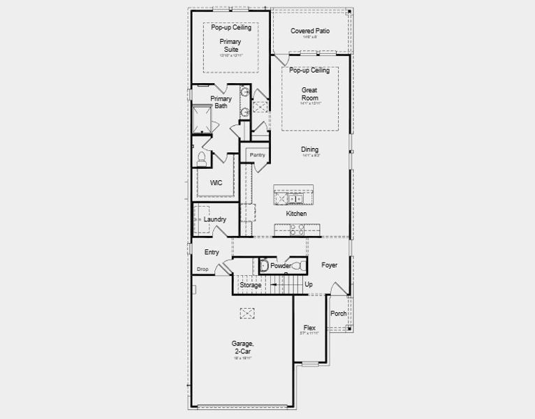 2D floor plan layout for the Nolan by Taylor Morrison in Ryehill, Rosenberg, TX (Image 3).