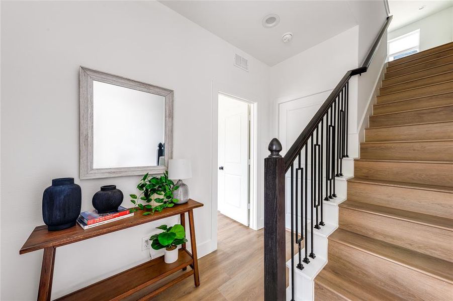 Furnished interior view inside a new home in , Farmers Branch (Image 9). Furnished interior view inside a new home in , Farmers Branch (Image 9).