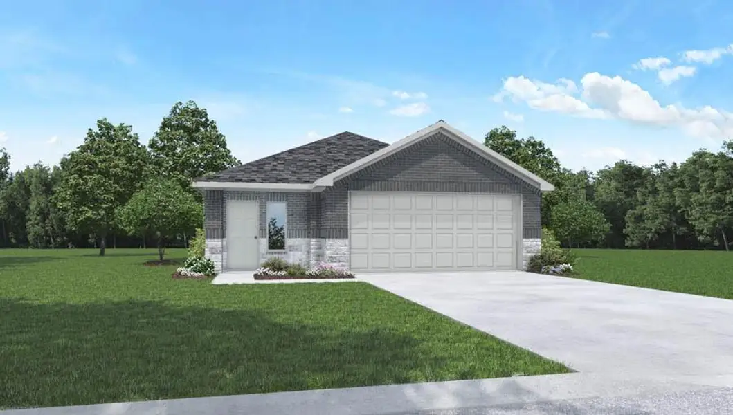 Front exterior of a new home in , Crosby, TX, highlighting curb appeal (Image 1). Front exterior of a new home in , Crosby, TX, highlighting curb appeal (Image 1).