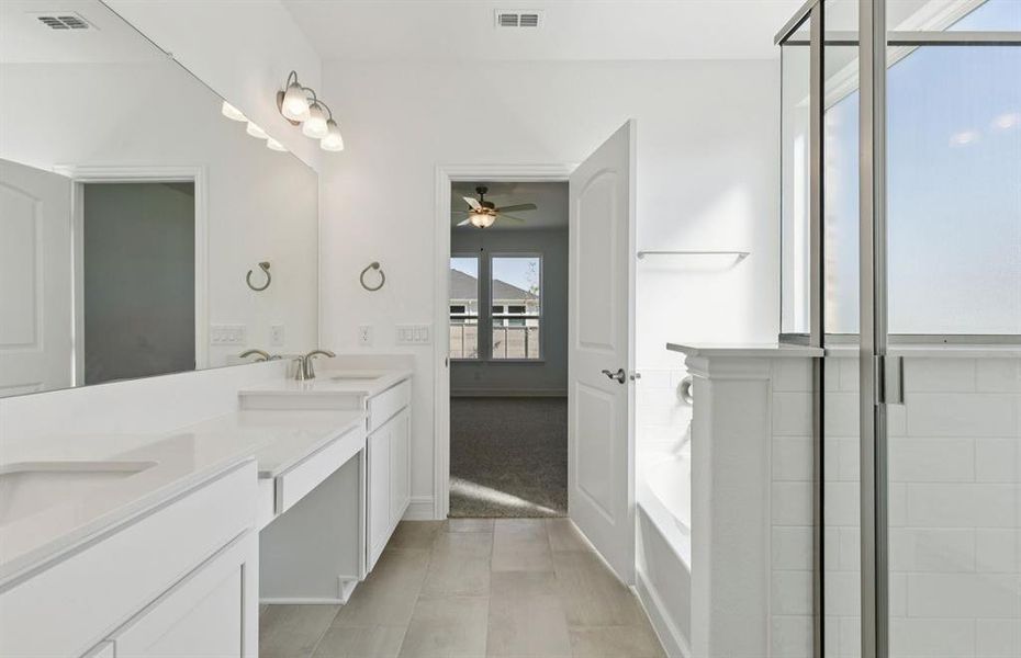 Modern owner's bath with spacious shower