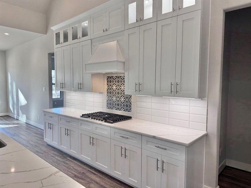 Stunning Kitchen with Lighted 3rd Row Cabinets and Undermount Lights