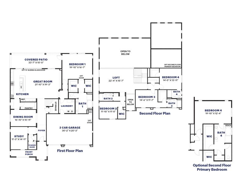 2D floor plan layout for the Magnolia by D.R. Horton in The Ridge at Stone Butte, Phoenix, AZ (Image 3).