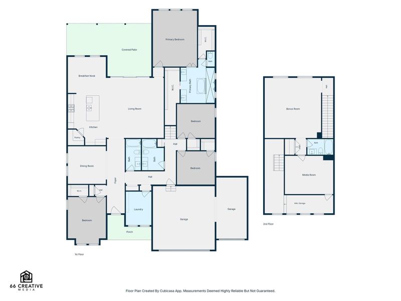 2D floor plan layout of this home in Northfork, Liberty Hill, TX (Image 5).