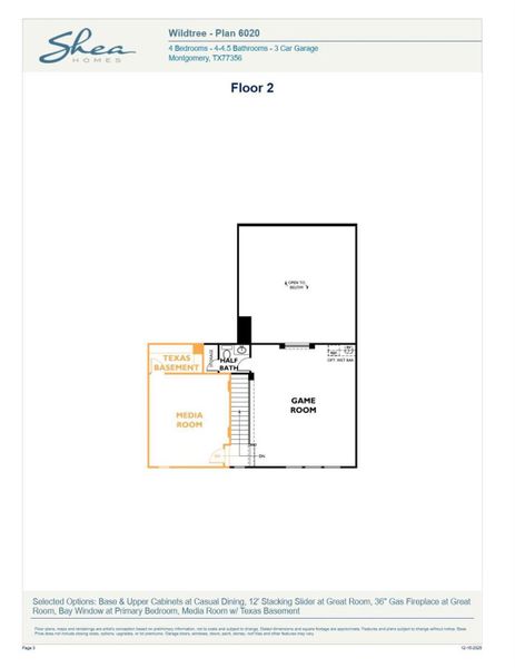 2D floor plan layout of this home in , Montgomery, TX (Image 2). 2D floor plan layout of this home in , Montgomery, TX (Image 2).