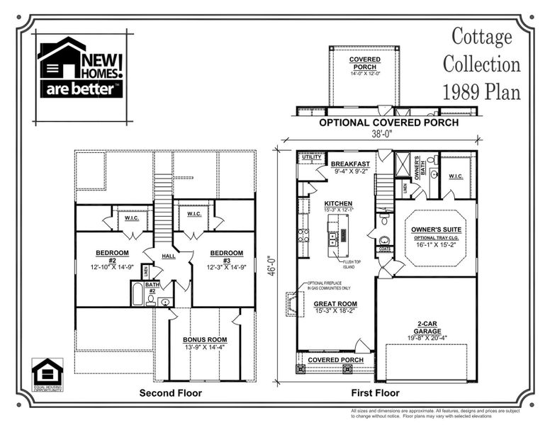 Floor Plan showing this homes redesigned kitchen layout w/ the larger kitchen island!