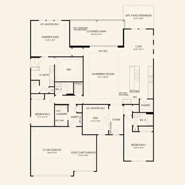 2D floor plan layout for the Stellar by Del Webb in Del Webb Southern Oaks, Newnan, GA (Image 3).