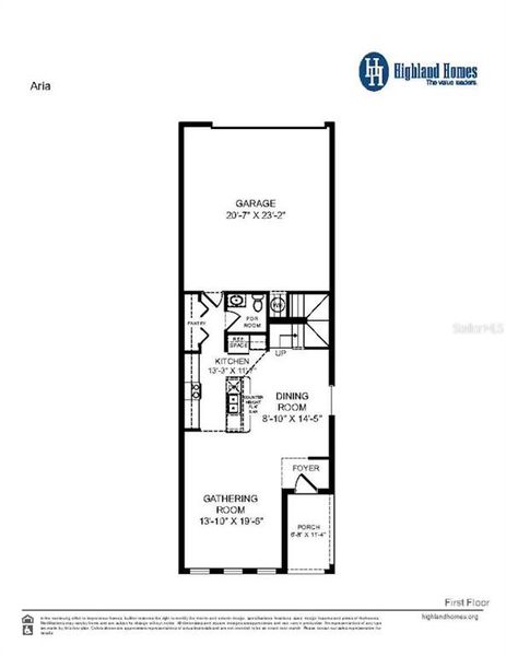 2D floor plan layout of this home in The Crossings - Bungalows, St. Cloud, FL (Image 2).
