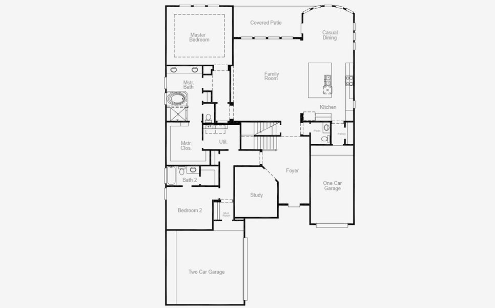 2D floor plan layout for the Claude by Coventry Homes in Pecan Square 60', Northlake, TX (Image 3).