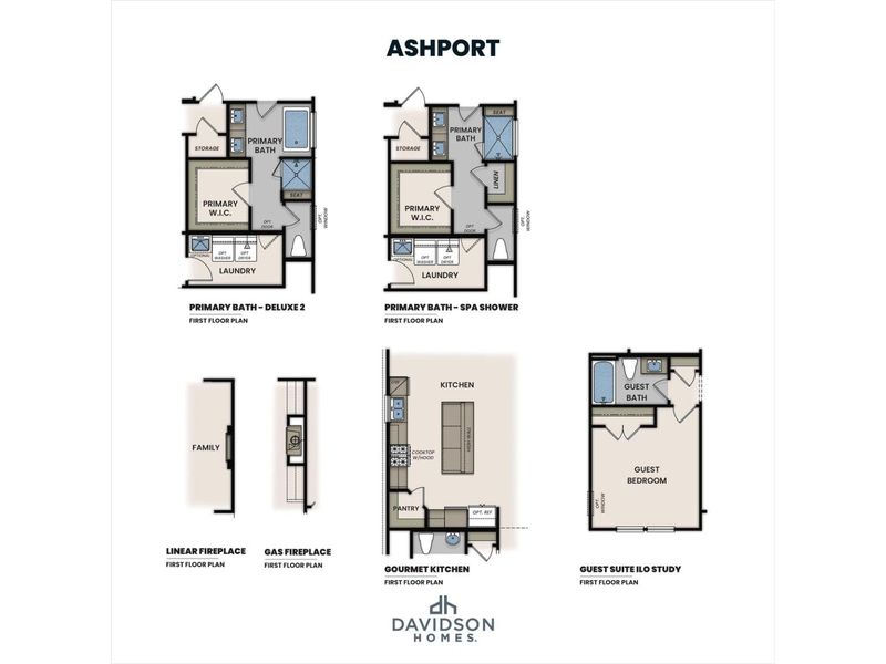 2D floor plan layout for the The Ashport G by Davidson Homes LLC in Sage on North Main, Wake Forest, NC (Image 4).