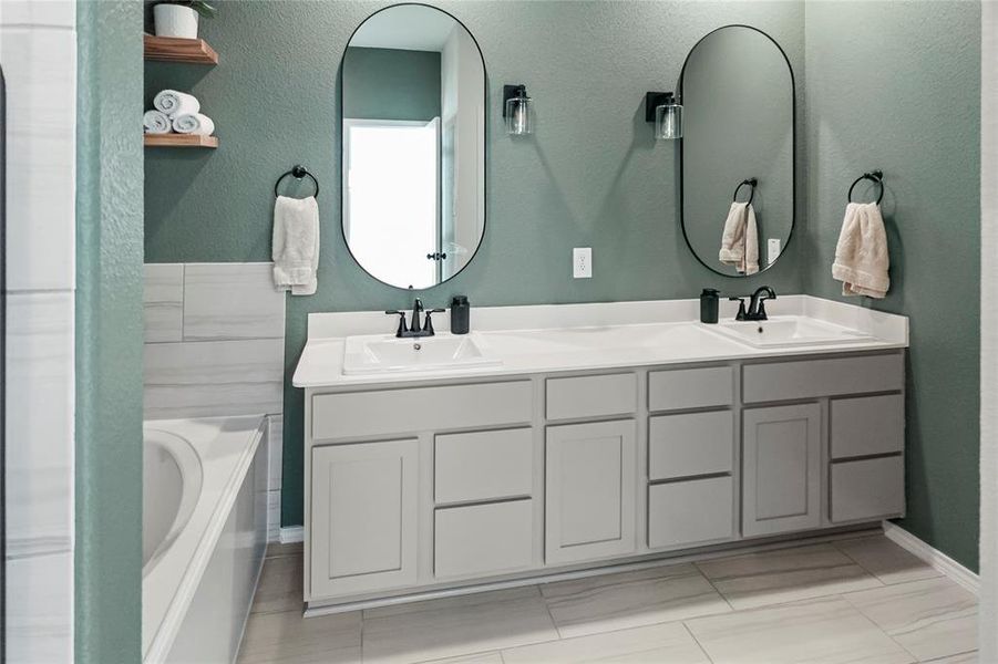 Furnished interior view inside a new home in Keeneland 40s, Aubrey (Image 15).