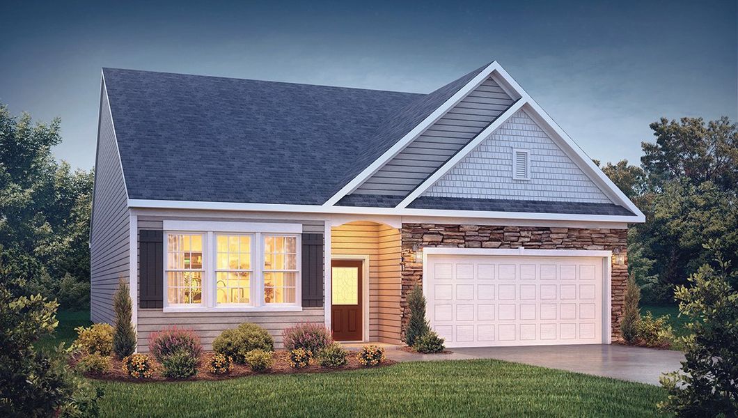 Representative exterior photo of a completed home built from the Aberdeen by D.R. Horton in Sonoma Hills, Charlotte, NC (Image 1).