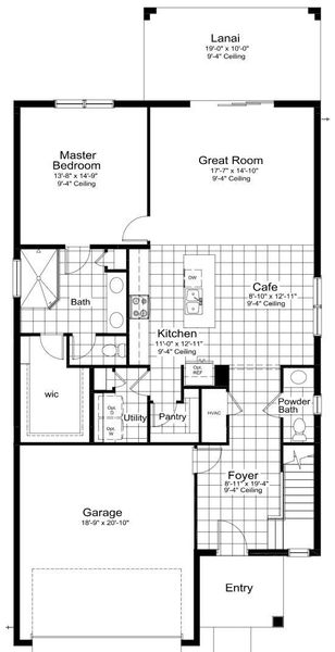 2D floor plan layout of this home in Canoe Creek Real Estate and Homes for Sale in Parrish, FL - Neal Communities, Parrish, FL (Image 3).