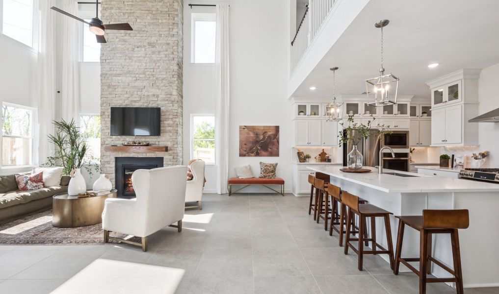 Open floorplan with airy two-story ceiling Open floorplan with airy two-story ceiling