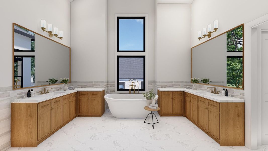 Primary Bath These are Pre-Build Renderings, the home will vary from this photo.