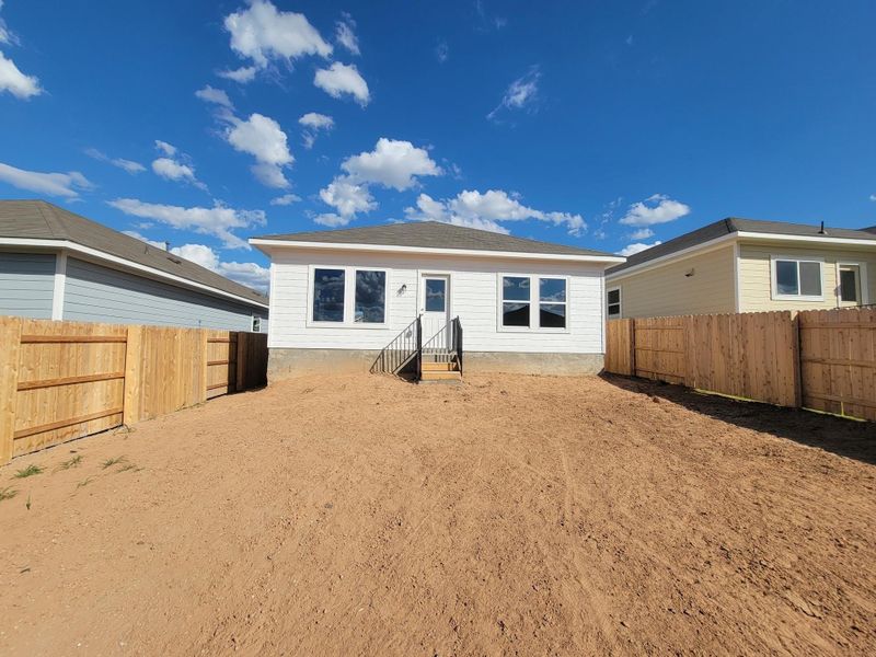 Exterior details and patio area of a home in Cloverleaf, Austin (Image 22).