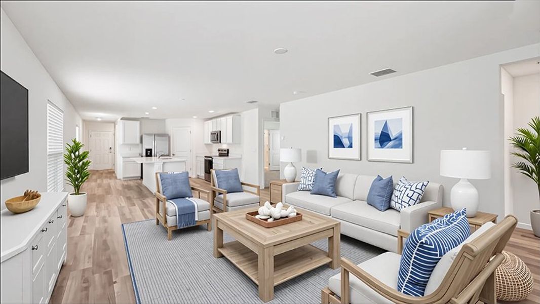 Representative furnished interior of a home built from the Harper by D.R. Horton in Sandal Key, Weeki Wachee (Image 5).