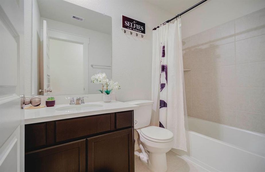 Secondary full-bathroom with tub & shower combo!