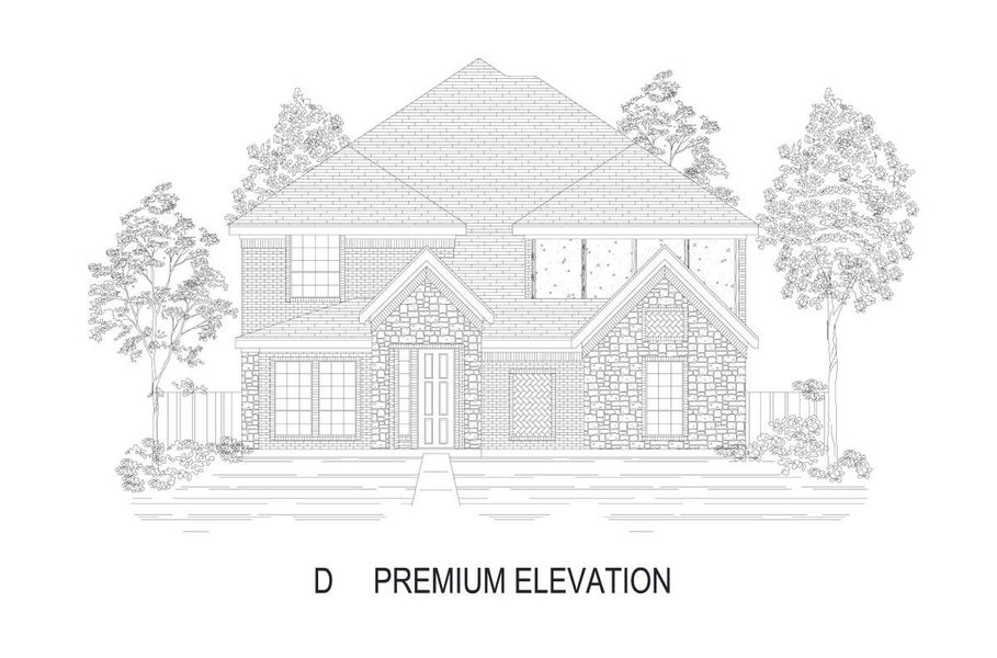 Representative rendering of the exterior for the Anatole R (w/Media or 6 Bedroom Option) by First Texas Homes (Image 14).