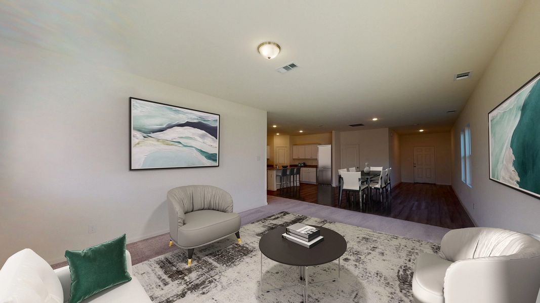 Representative furnished interior of a home built from the Pioneer by Starlight Homes in Avalon Ridge, Cut and Shoot (Image 6).