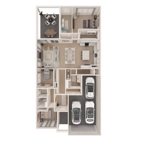 2D floor plan layout for the Tacoma by K. Hovnanian® Homes in Harvest Pointe, Needville, TX (Image 4).