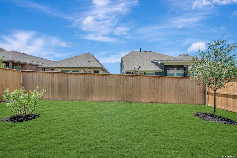 Exterior details and patio area of a home in Mayfair - Select Garden Series, New Braunfels (Image 20). Exterior details and patio area of a home in Mayfair - Select Garden Series, New Braunfels (Image 20).