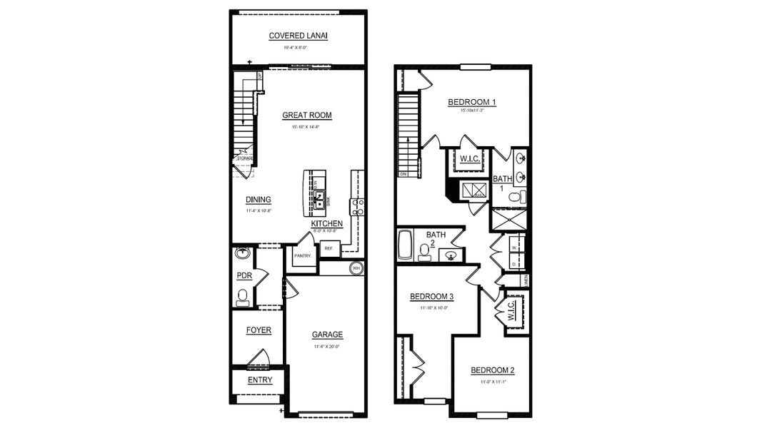 2D floor plan layout of this home in Westwood, Land O' Lakes, FL (Image 5).