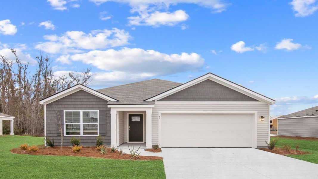 Representative exterior photo of a completed home built from the Aria by D.R. Horton in The Retreat at East Argent, Ridgeland, SC (Image 7).