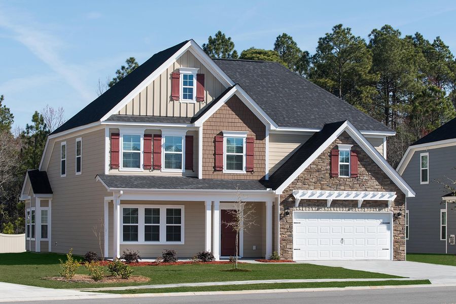 Representative exterior photo of a completed home built from the Victor - Vanguard Collection by Mungo Homes in Parris Meadows, Chesnee, SC (Image 68).
