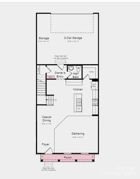 Structural options added include: tray ceiling and valet.