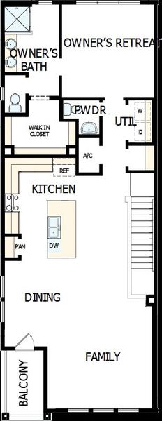 2D floor plan layout of this home in Kinston Mainstreet Townhomes, Loveland, CO (Image 4).