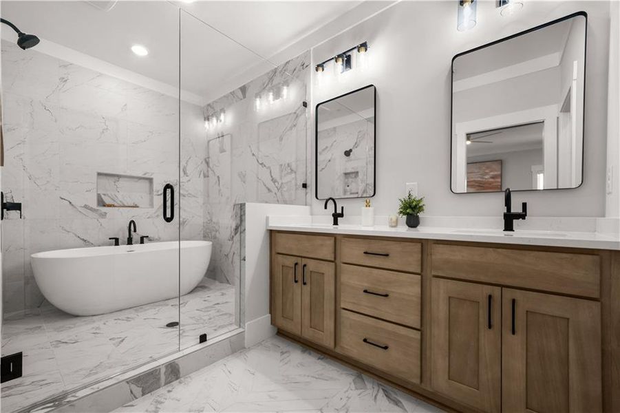 Furnished interior view inside a new home in , Atlanta (Image 40).