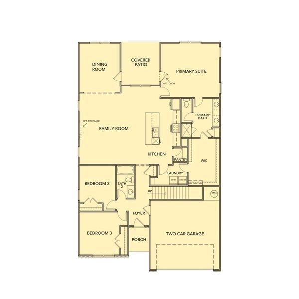 2D floor plan layout for the Ashford by Kerley Family Homes in Pevensie Manor, Powder Springs, GA (Image 3).