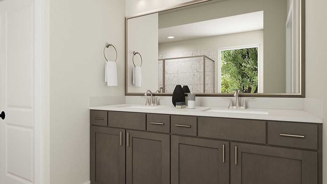 Representative furnished interior of a home built from the Bailey by Tri Pointe Homes in The Meadows, Denton (Image 10).