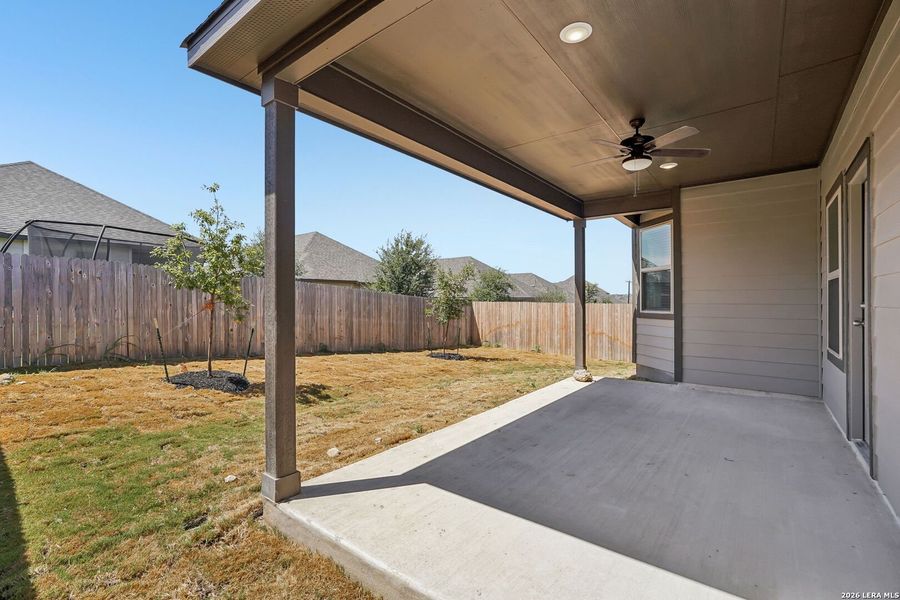 Exterior details and patio area of a home in Arcadia Ridge - Premier Series, San Antonio (Image 27). Exterior details and patio area of a home in Arcadia Ridge - Premier Series, San Antonio (Image 27).