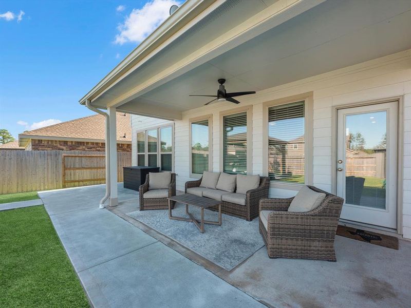 Covered patio, attached to home