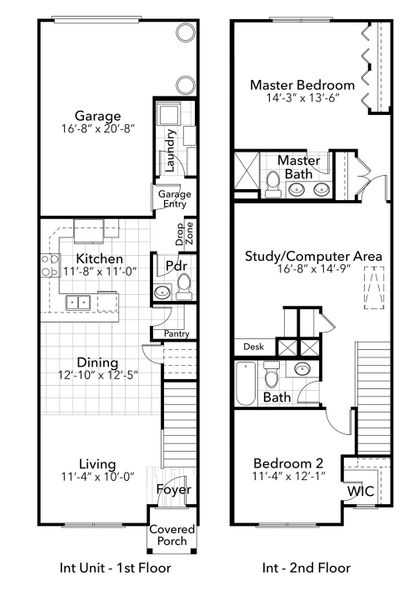 2D floor plan layout for the Holland by Hunter Quinn Homes in Victor Park, Greer, SC (Image 3).