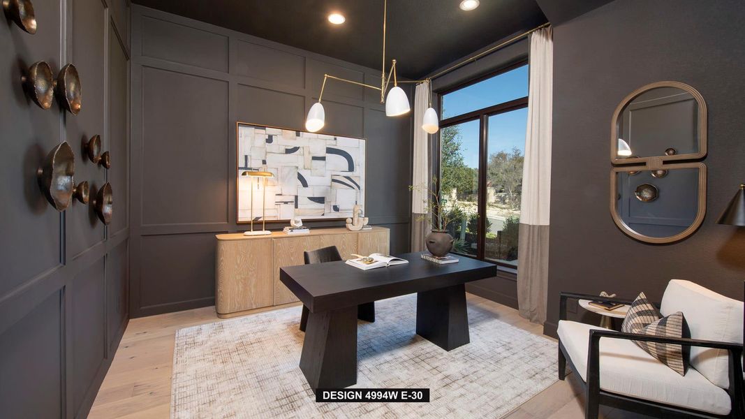 Furnished interior view inside a new home in Santa Rita Ranch - Tierra Rosa, Liberty Hill (Image 8). Furnished interior view inside a new home in Santa Rita Ranch - Tierra Rosa, Liberty Hill (Image 8).