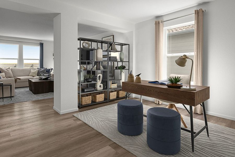 Representative furnished interior of a home built from the 2502 Modeled by KB Home in Legato, Commerce City (Image 12).