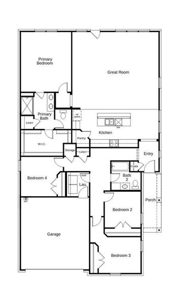 2D floor plan layout of this home in The Preserve, Justin, TX (Image 2). 2D floor plan layout of this home in The Preserve, Justin, TX (Image 2).