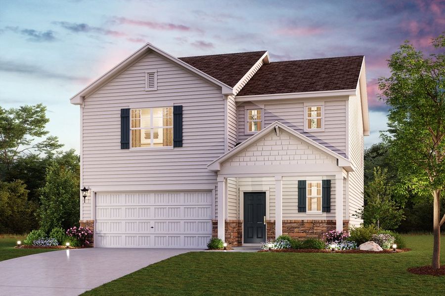 A house with a driveway.