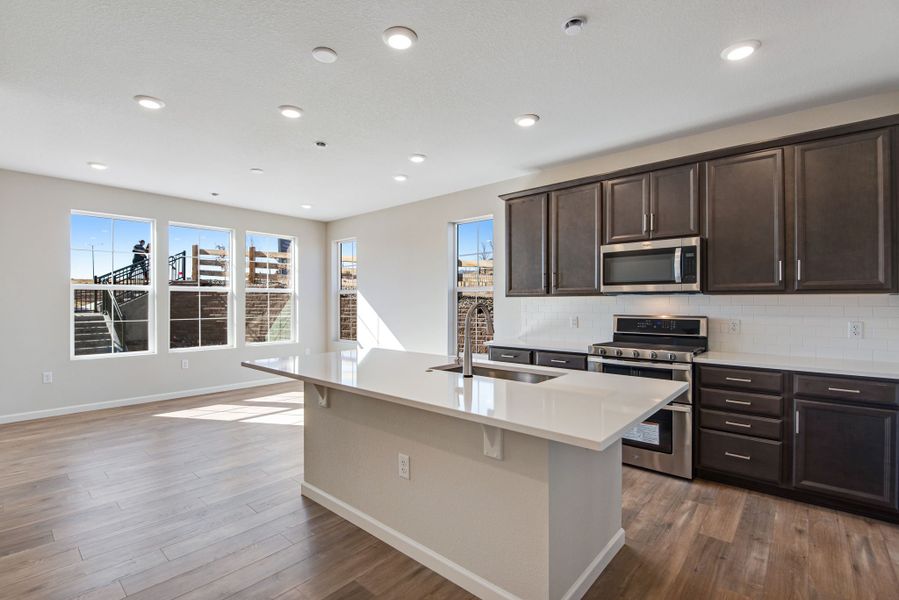 Furnished interior view inside a new home in Candelas Townhomes, Arvada (Image 9).