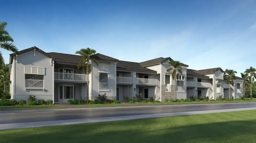 Front exterior of a new home in Calusa Country Club, Lakewood Ranch, FL, highlighting curb appeal (Image 1). Front exterior of a new home in Calusa Country Club, Lakewood Ranch, FL, highlighting curb appeal (Image 1).