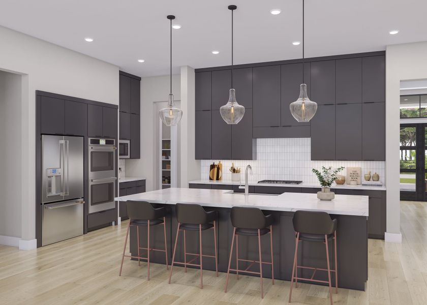 Furnished interior view inside a new home in Bridgeland, Cypress (Image 4). Furnished interior view inside a new home in Bridgeland, Cypress (Image 4).