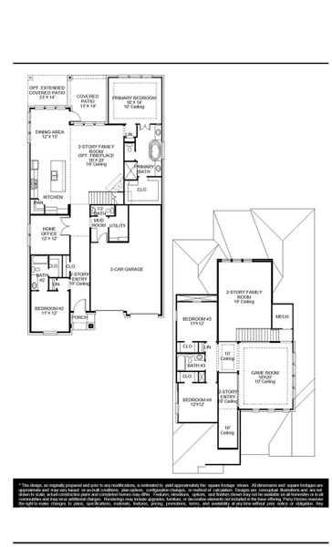 2D floor plan layout of this home in Sienna, Missouri City, TX (Image 2).